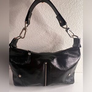 Longchamp Shiny Black Shoulder Bag